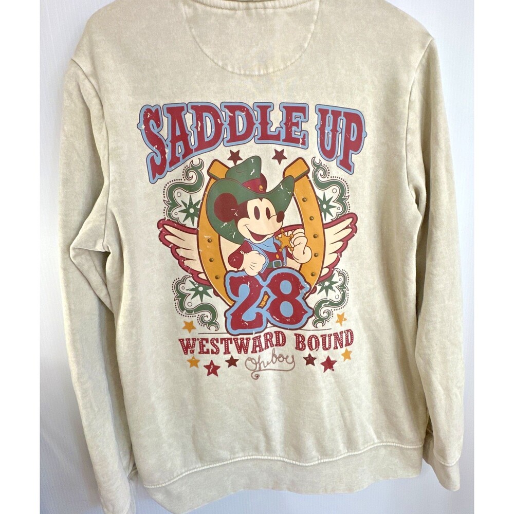 Mickey Mouse Jacket  Mens Large Saddle Western Bound 28 zip Disney  Our Universe